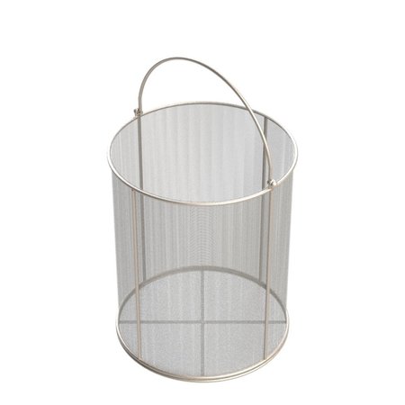 ANYSIZEBASKET Round Wire Mesh Basket: 10Dia. x 12H, 304 SS, 3/16 Rod Frame, Mesh: 30 x .012 TMT-100RND120-C30S